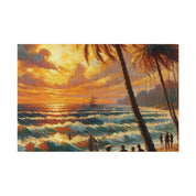 Whispers of the Shoreline Past Expressionist Beach Painting Canvas