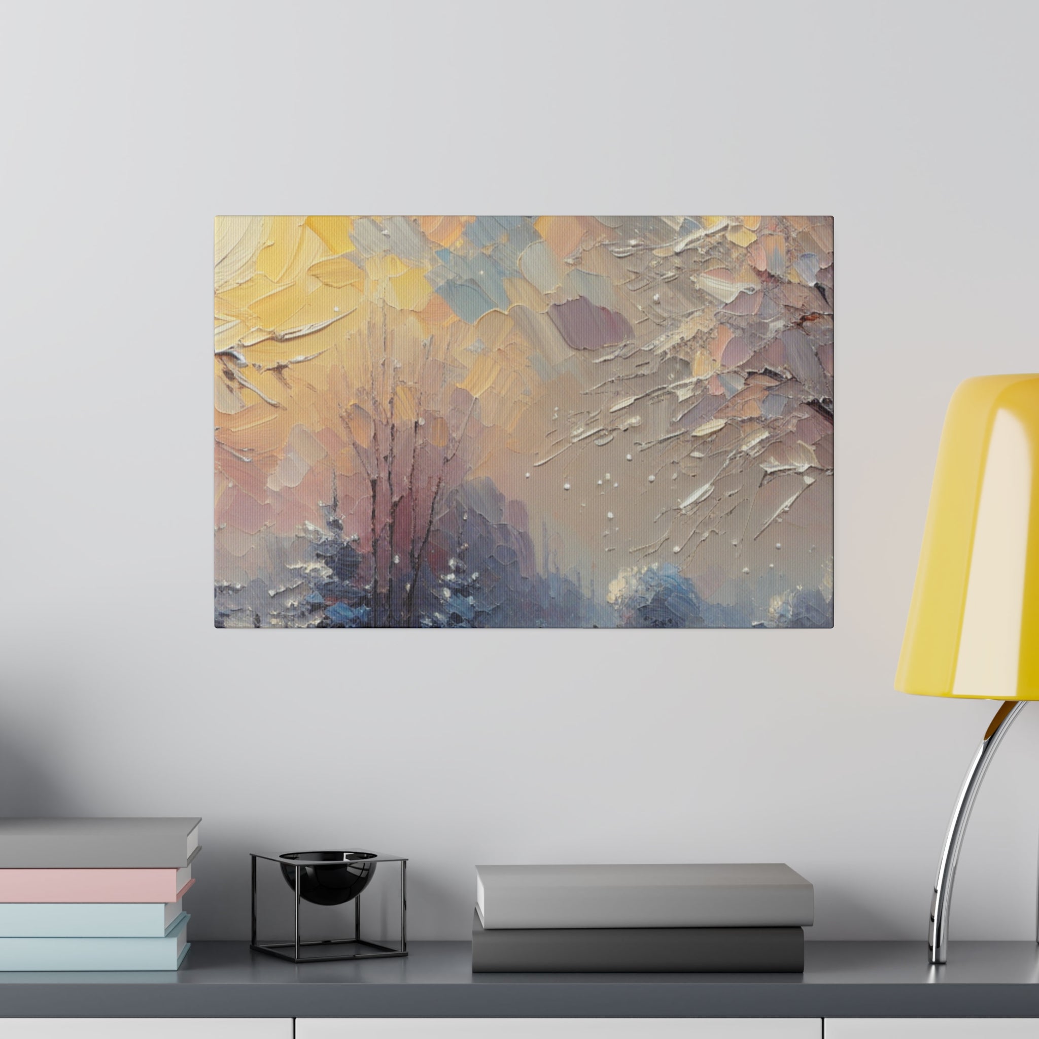 Sun Tinted Alpine Expression Winter Painting Canvas