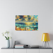 Expressionist Dreams of Coastal Twilight Beach Painting Canvas