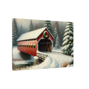 Red Christmas Bridge Canvas