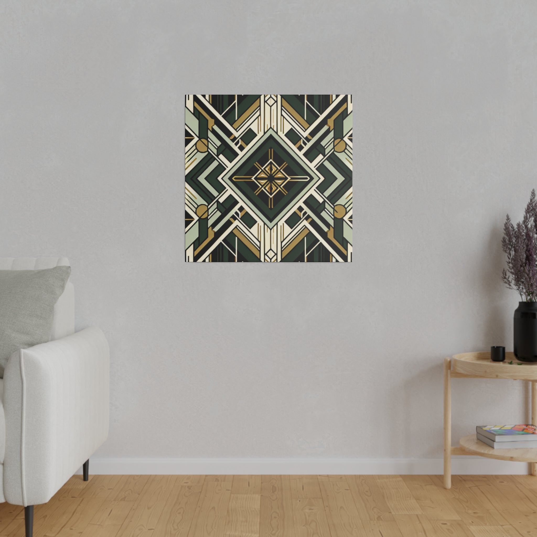 Deco Elegance Swirls Pattern Art Deco Wall Art Canvas