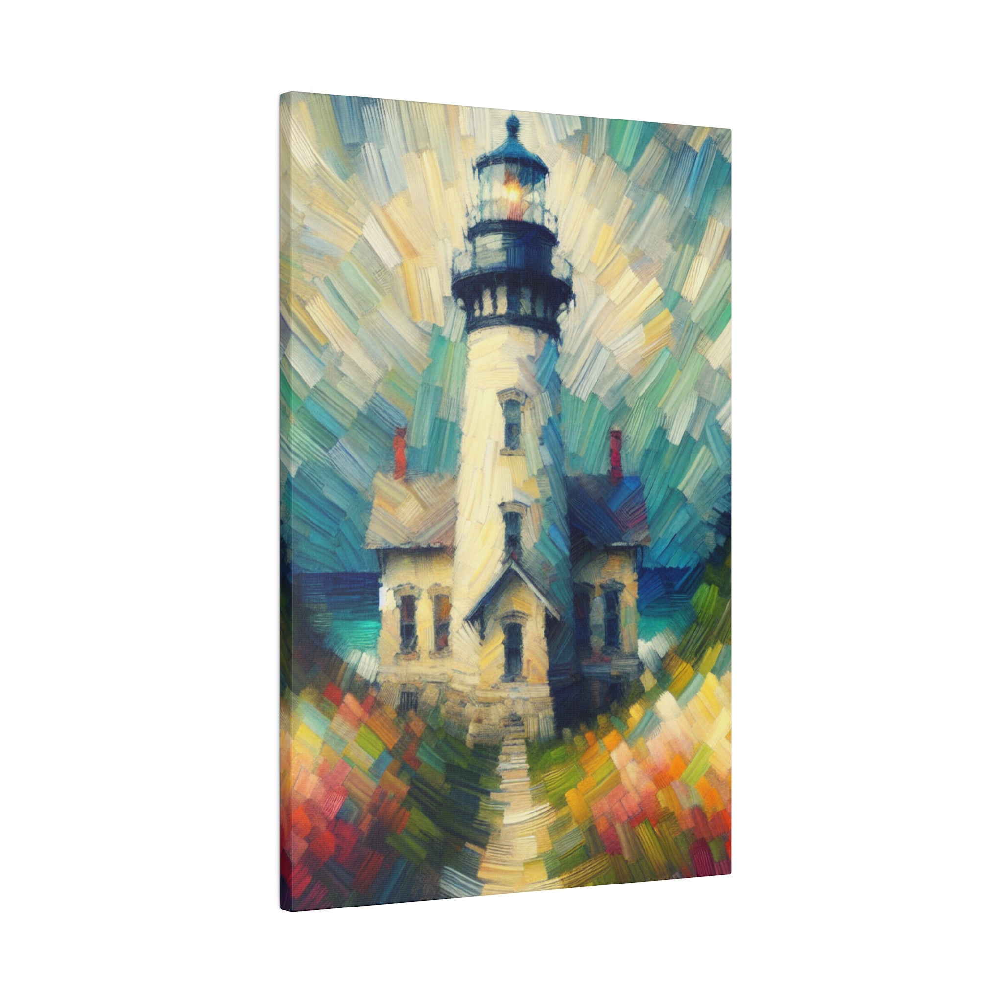 Luminary Refuge Coastal Wall Art Lighthouse Painting Canvas