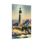 Impressionist Beacon Coastal Wall Art Lighthouse Painting Canvas