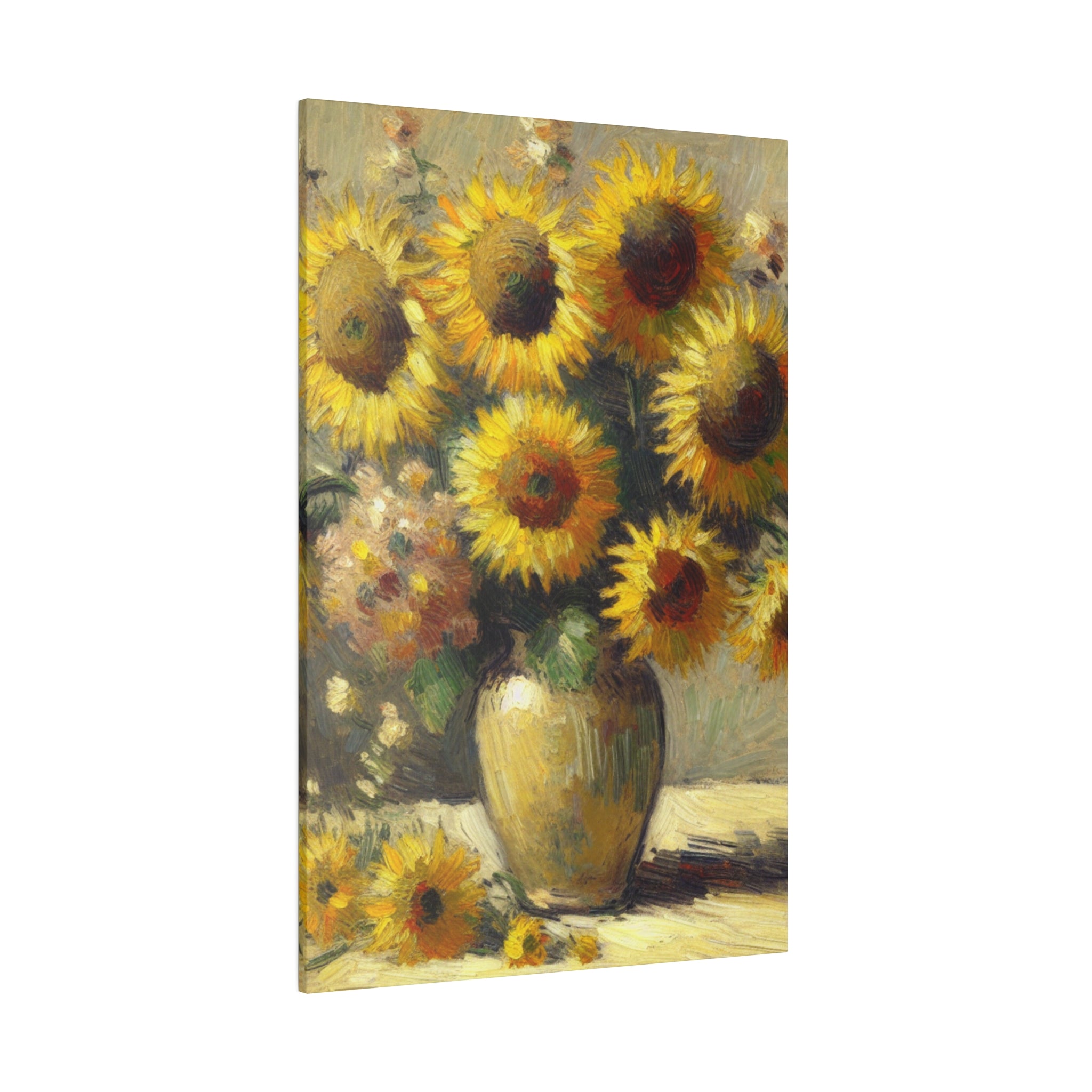 Timeless Blooms Flowers In Vase Sunflower Painting Canvas