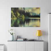 Serene Waterscape Reverie Lake Painting Canvas