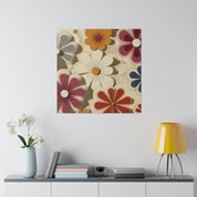 Blooming Rhapsody Floral Wall Art 70s Artwork Canvas