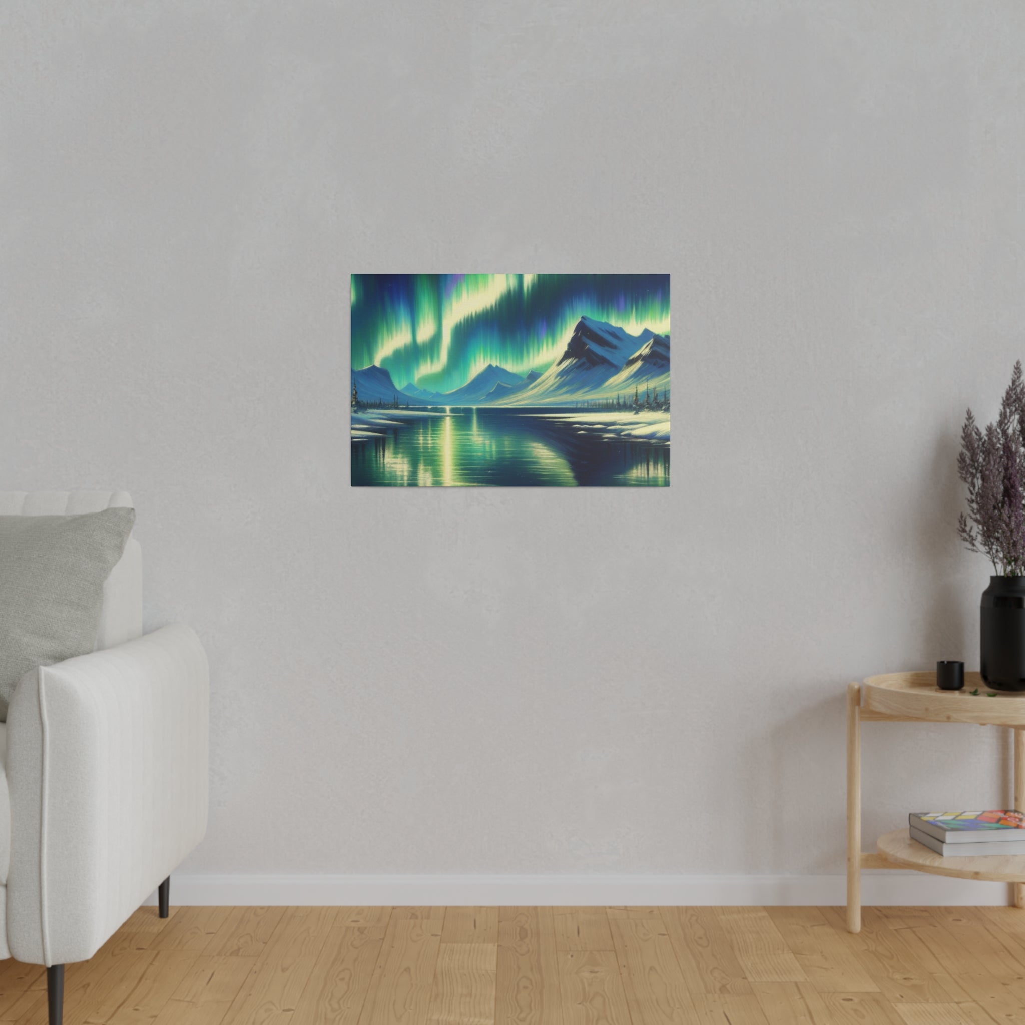 Aurora Frost Northern Lights Painting Canvas