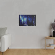 Whispering Blue Timber Symphony Forest Painting Canvas