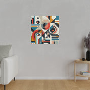 Convergence of Kaleidoscopic Parallels Geometric Painting Canvas