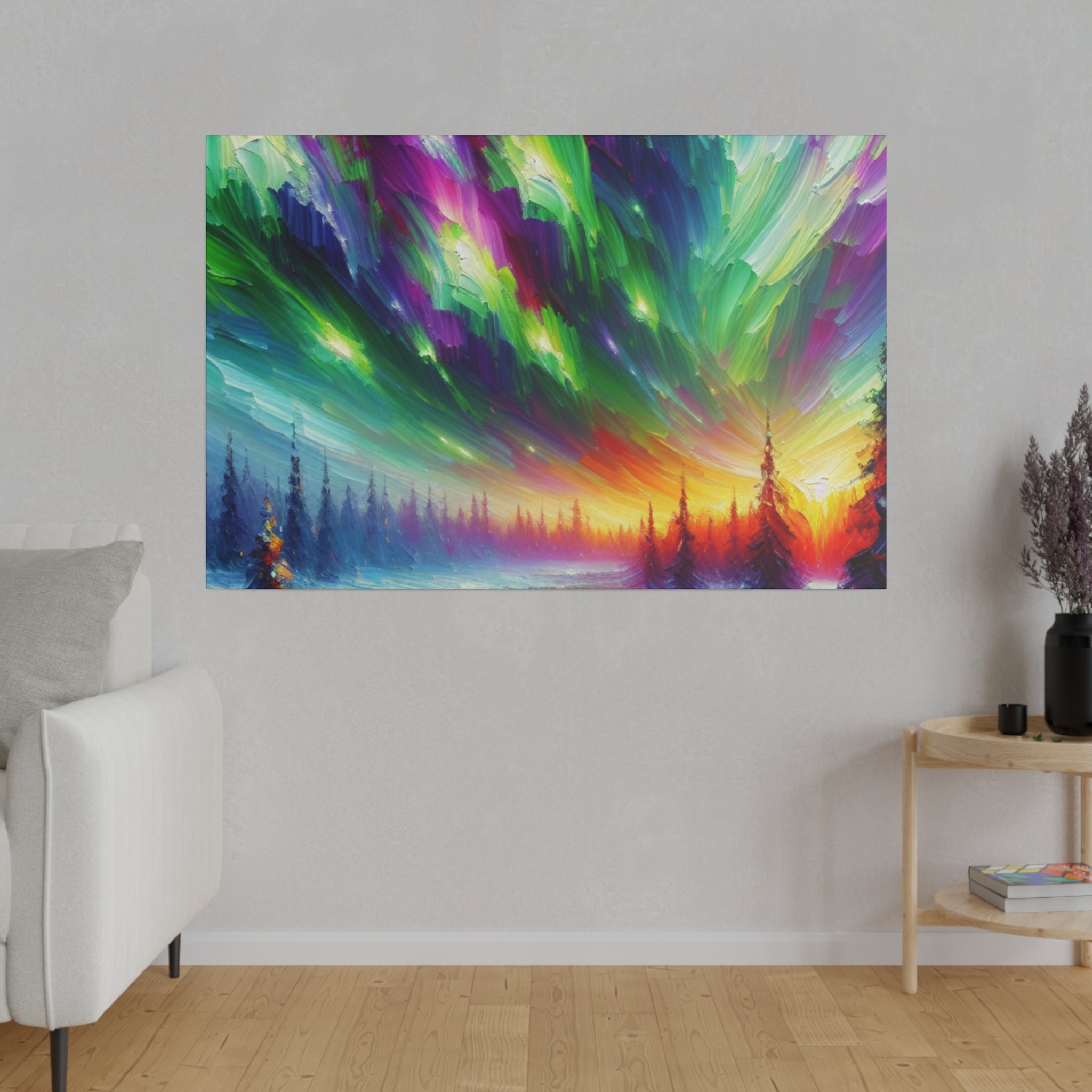 Aurora Ice Caps Northern Lights Painting Canvas