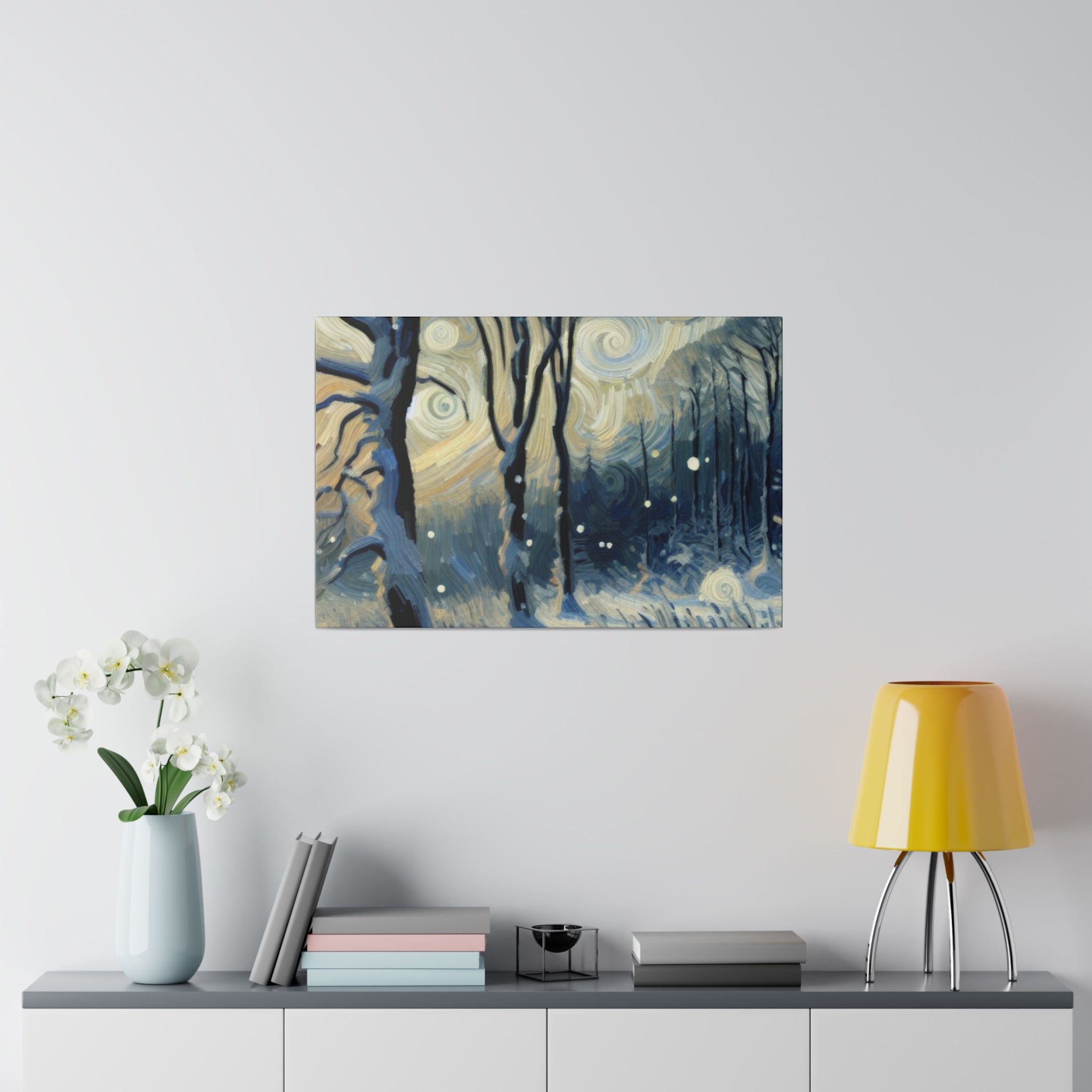 Vintage Snowscape Vision Winter Painting Canvas