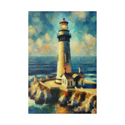 Maritime Mirage Coastal Wall Art Lighthouse Painting Canvas