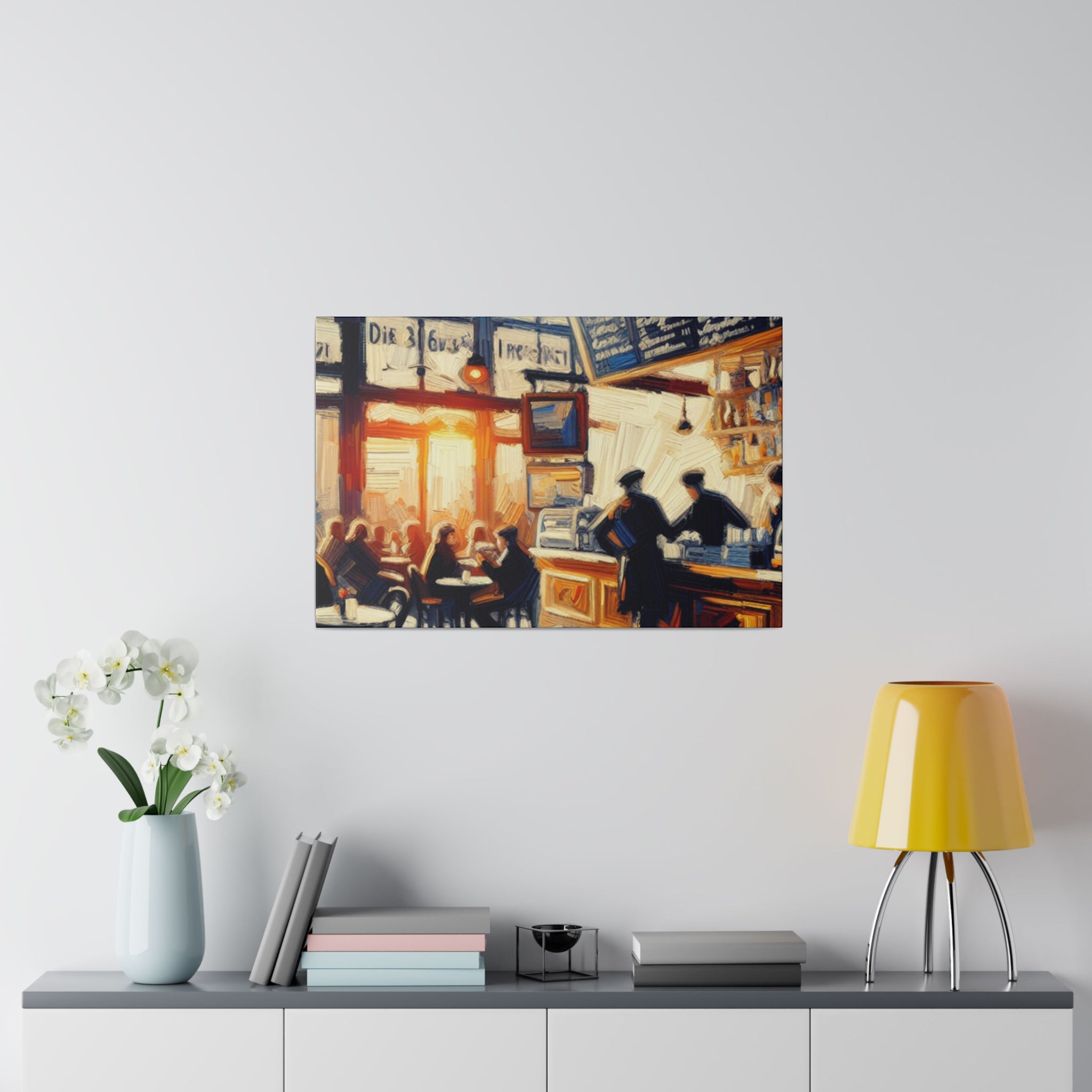 Espresso Swirl Symphony European Cafe Artwork Canvas