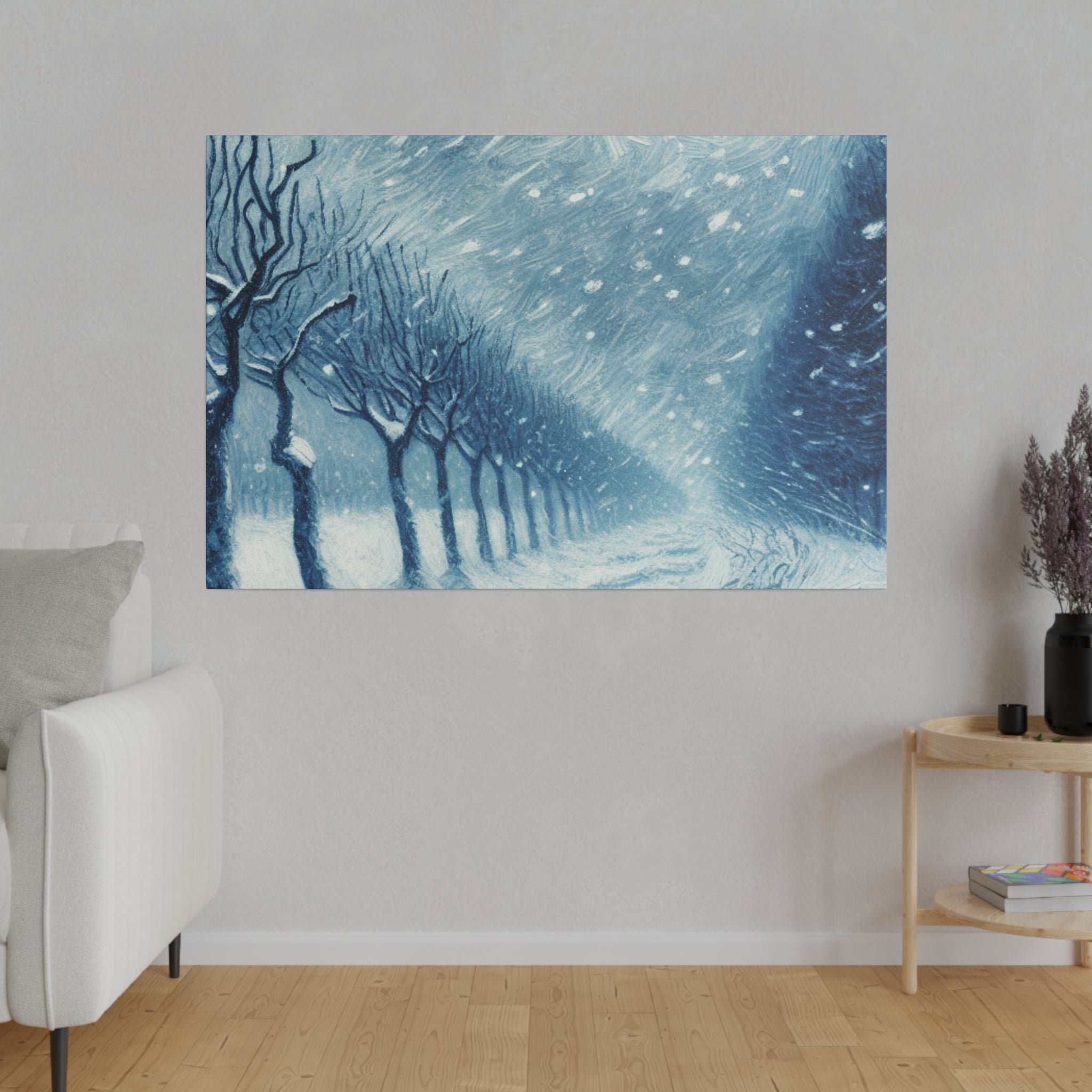 Blizzard Storm Snowscape Winter Painting Canvas