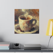 Sweep of Espresso Brushstrokes Cafe Artwork Coffee Painting Canvas