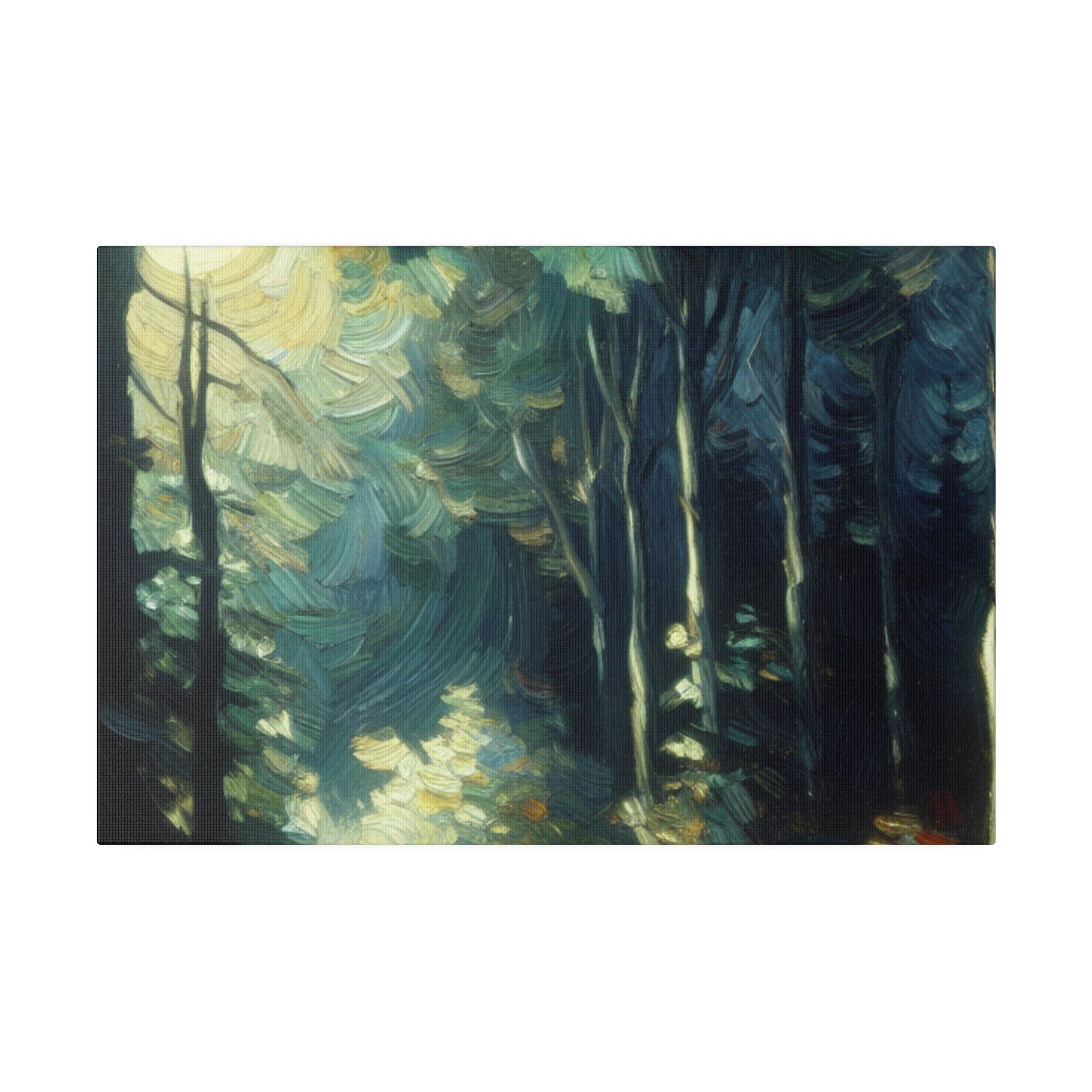 Bright Moonlight Forest Painting Canvas