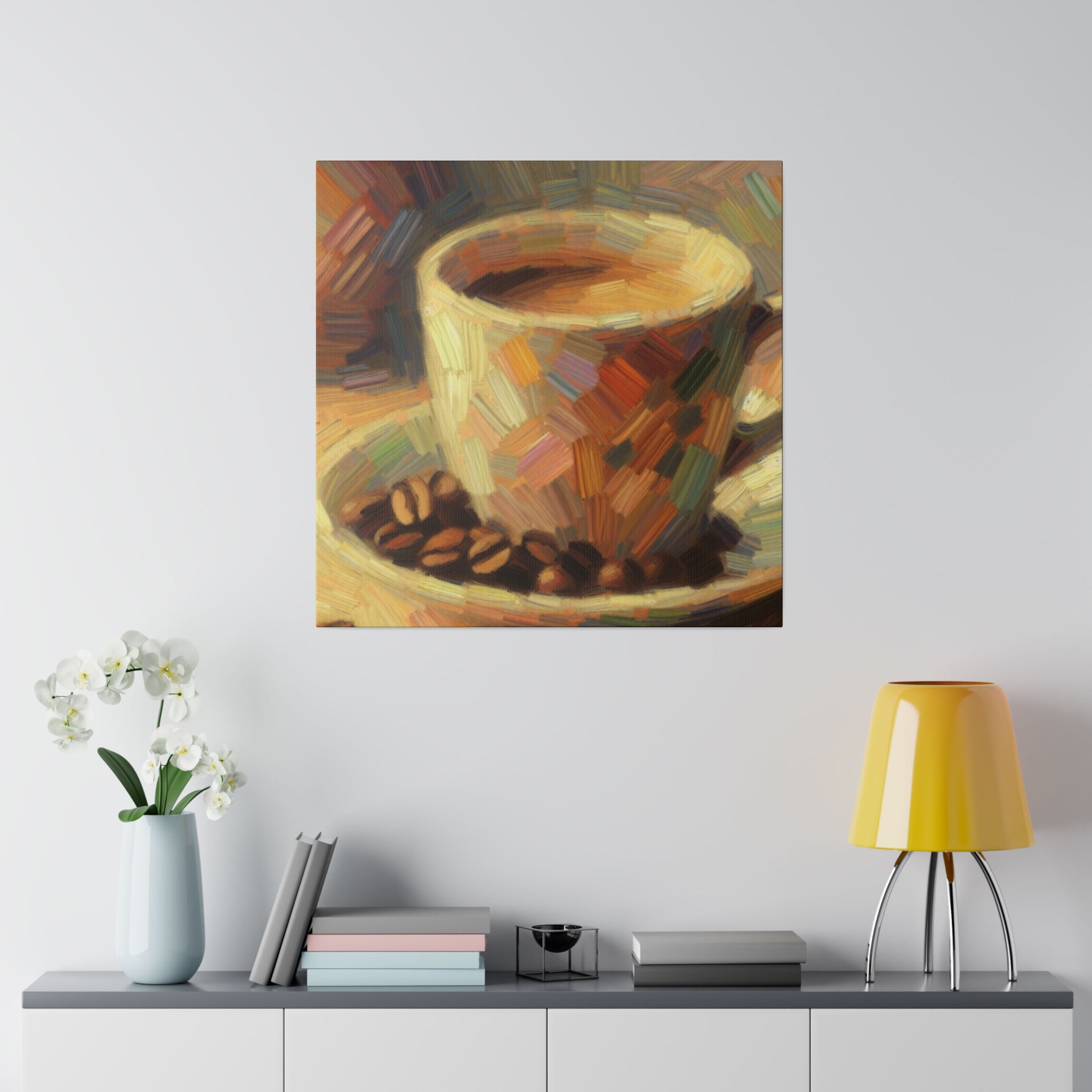 Rustic Coffee Bean Cafe Decor Coffee Painting Canvas