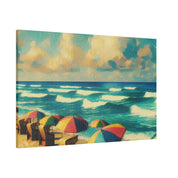 Nostalgic Shores Coastal Decor Beach Painting Canvas