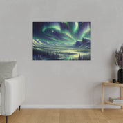 Winter Snowy Dream Northern Lights Painting Canvas