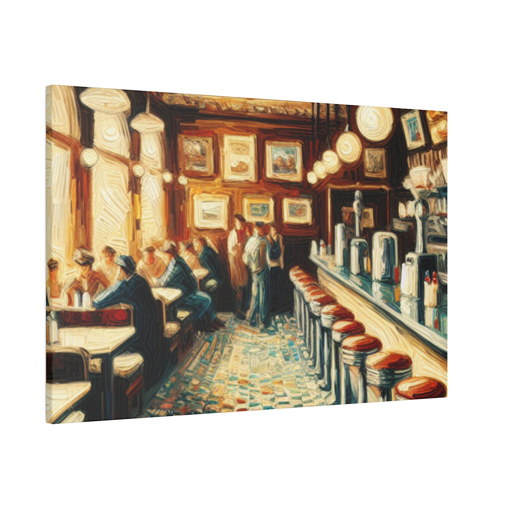 Rustic Americana Wall Art Diner Painting Canvas