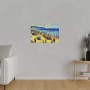 50s Scene Beach Landscape Painting Canvas