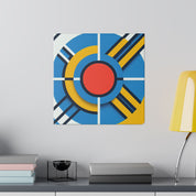 Geometric Red Blue Yellow Abstract Modern Painting Canvas