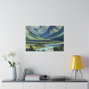 River Valley Mountain Landscape Painting Canvas