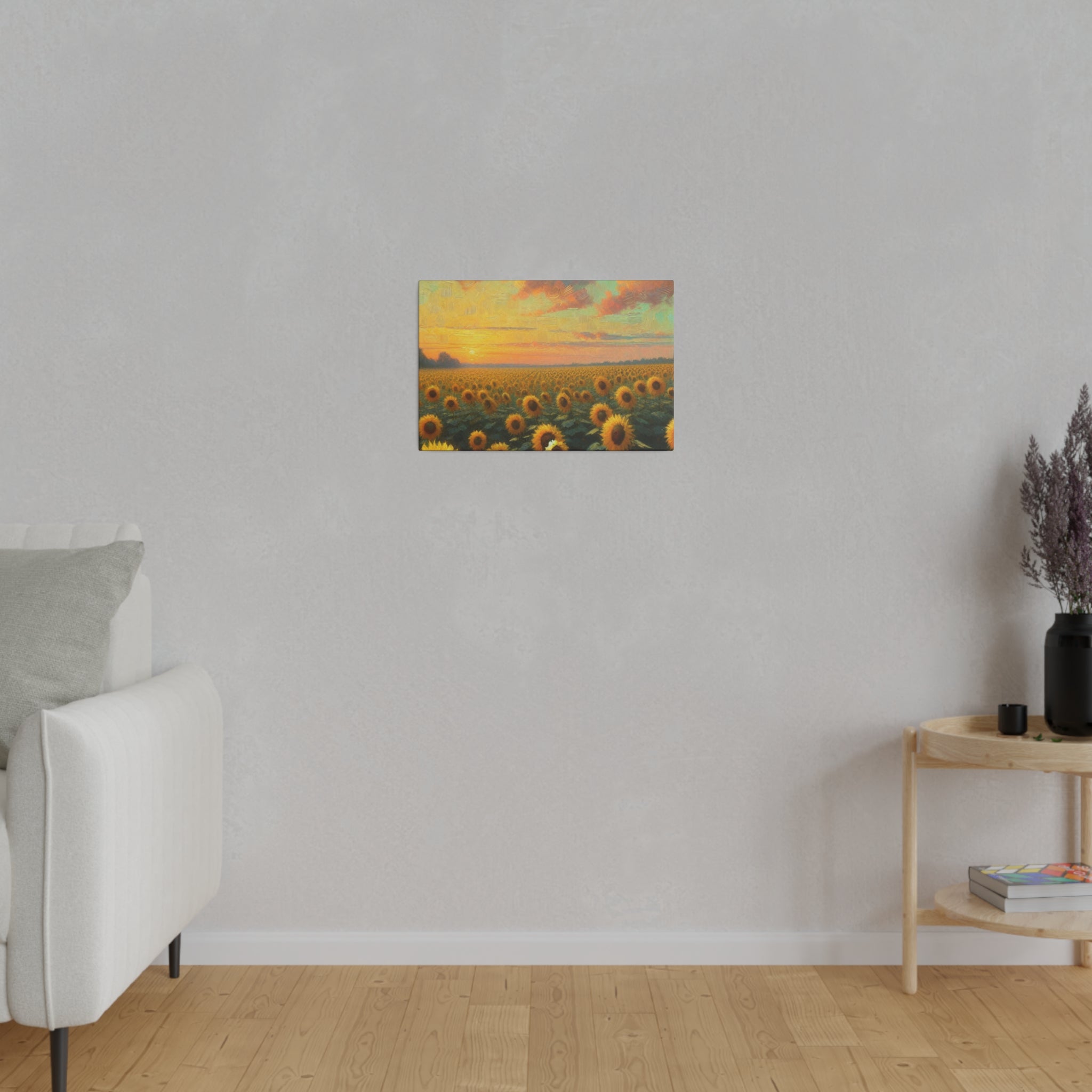 Sunflower Scenery Floral Wall Art Sunflower Painting Canvas