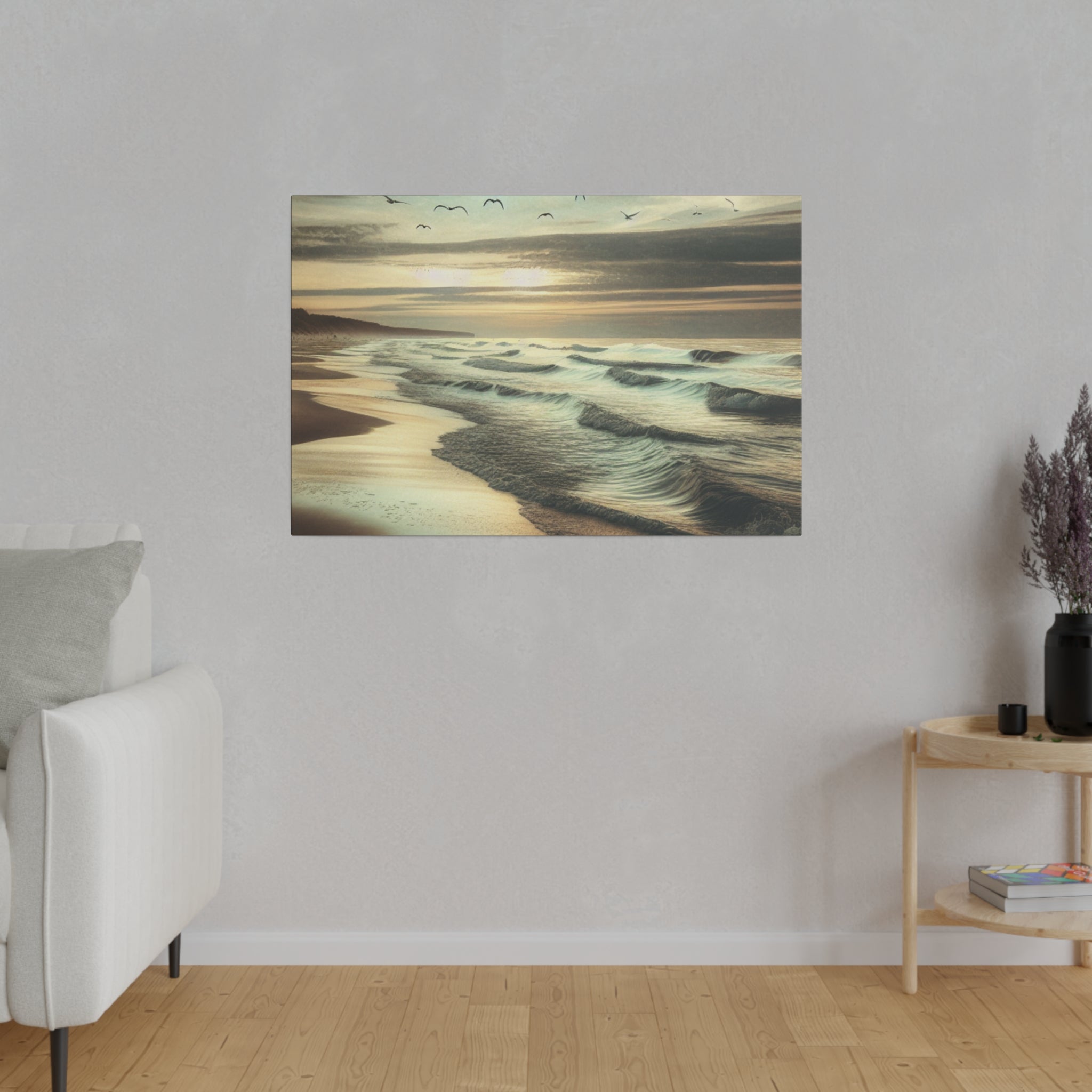 Seascape Dusk Tonalism Beach Painting Canvas