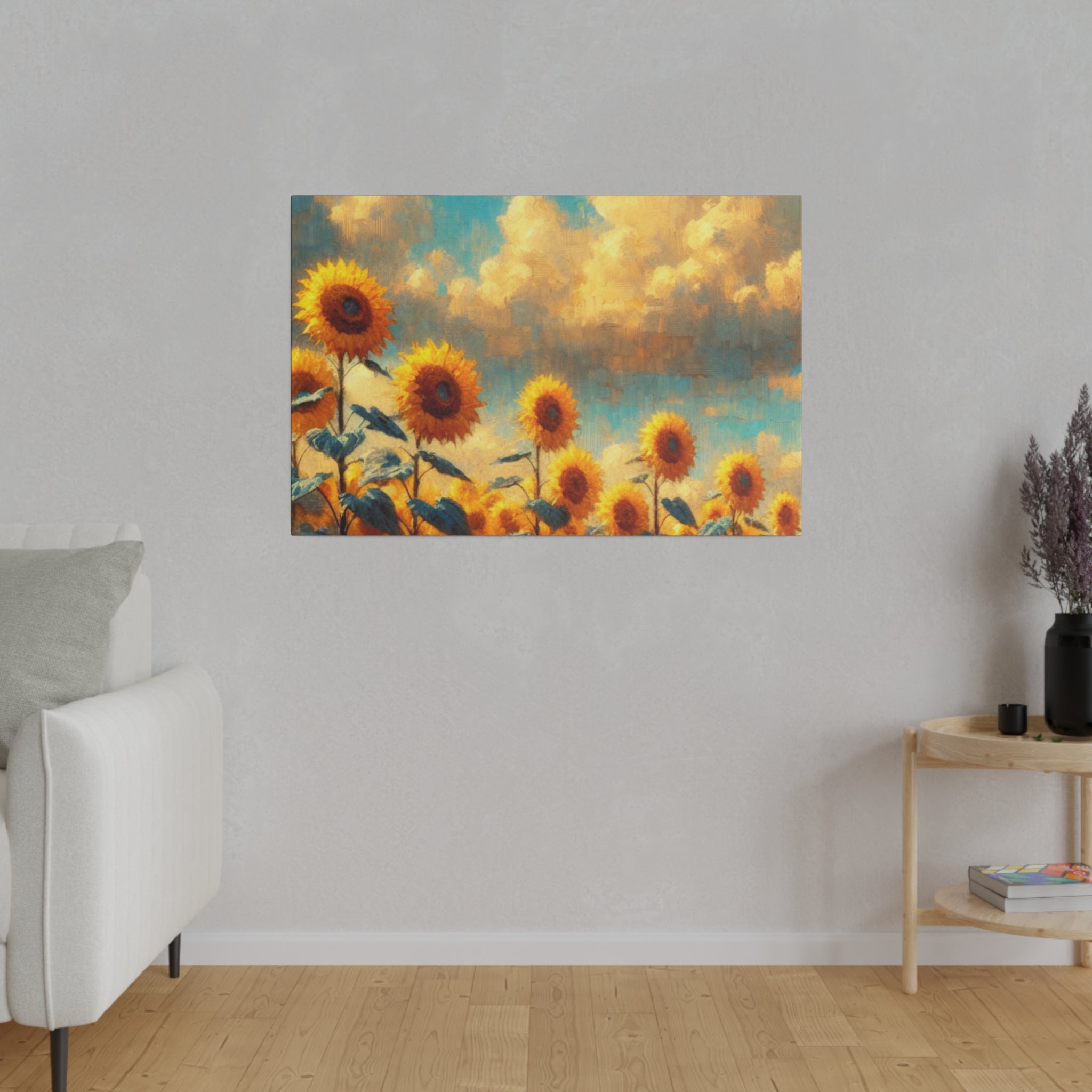 Sunflower Field Floral Wall Art Sunflower Painting Canvas