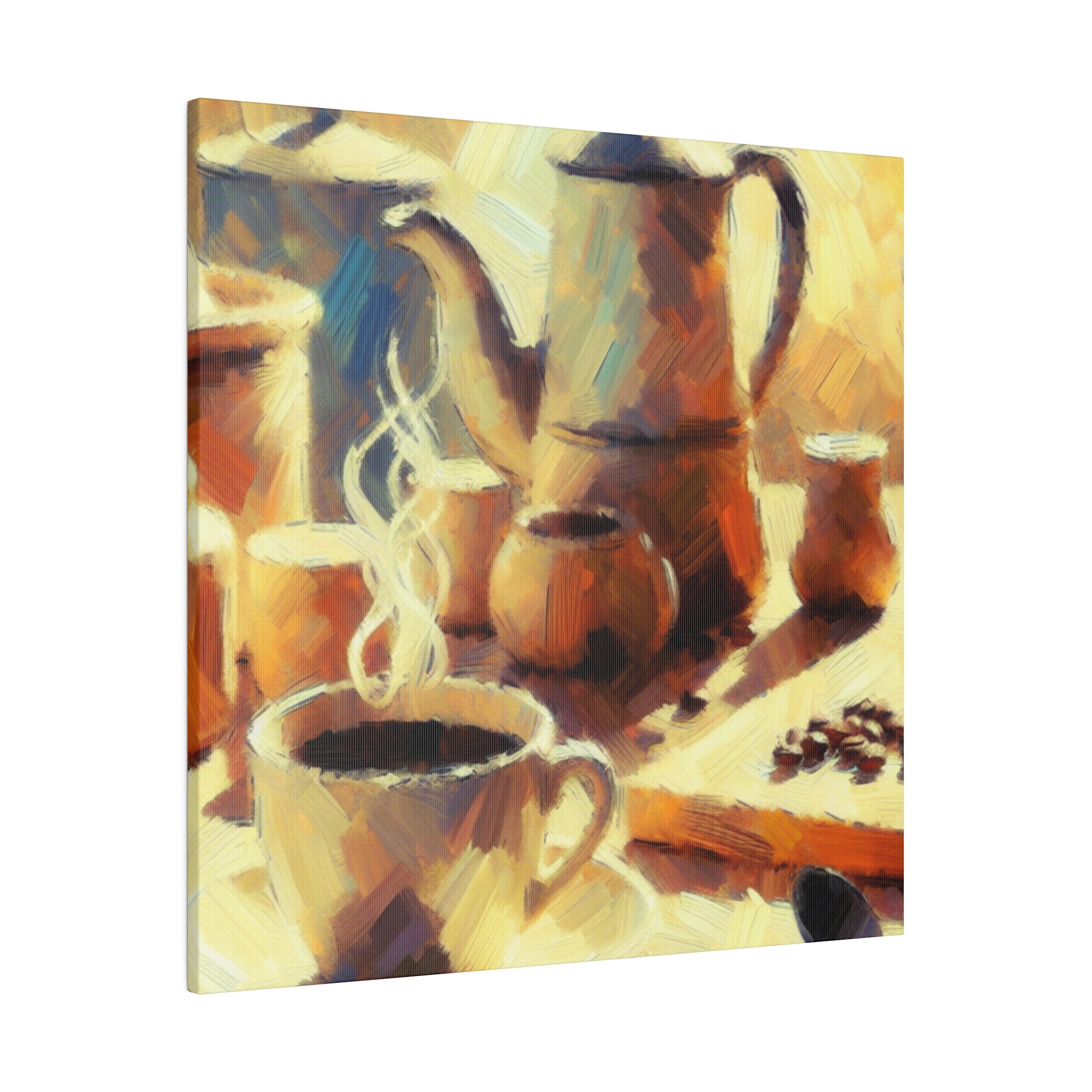 Coffee Brush Strokes Impressionist Artwork Coffee Painting Canvas