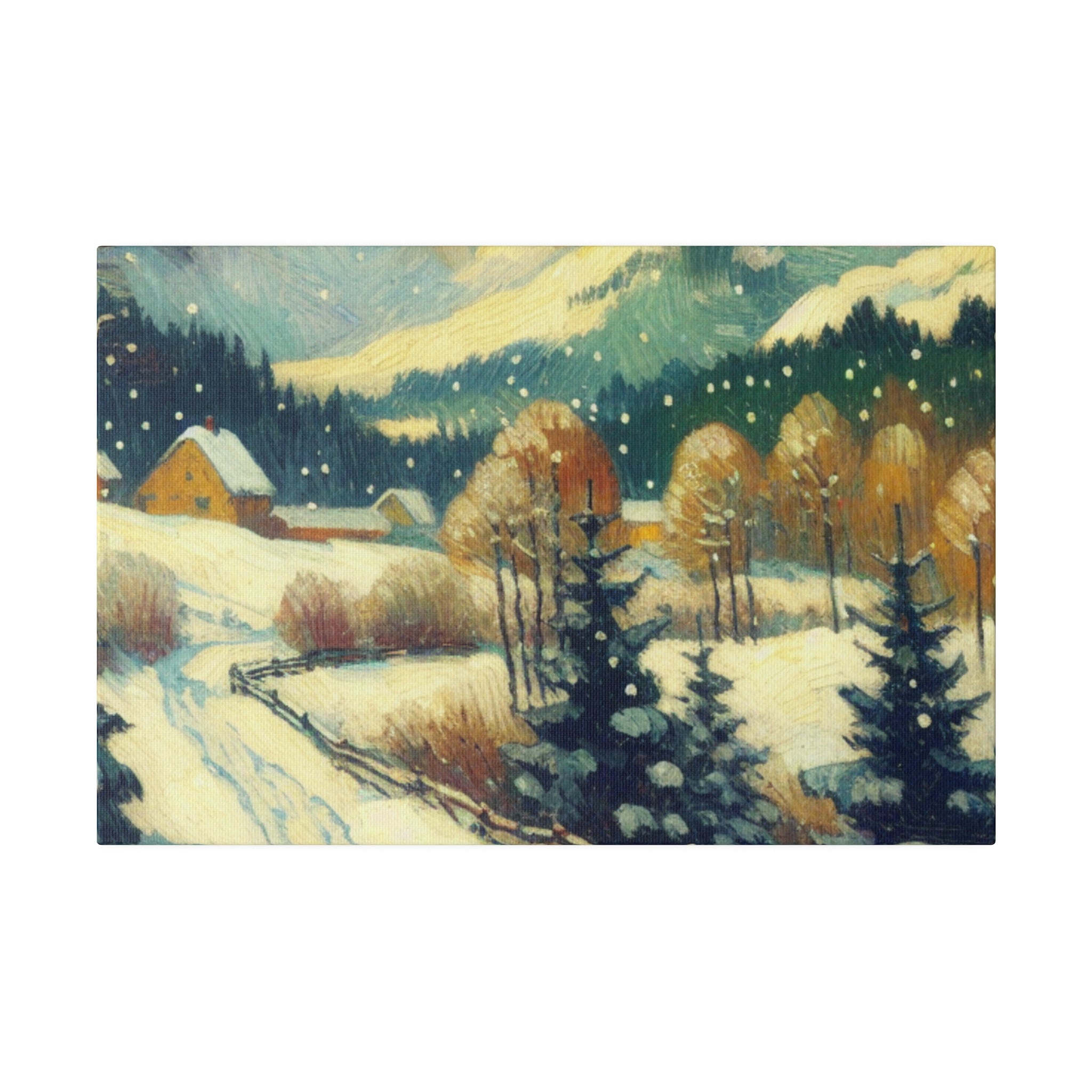 An Impressionist Viewpoint Rural Winter Painting Canvas