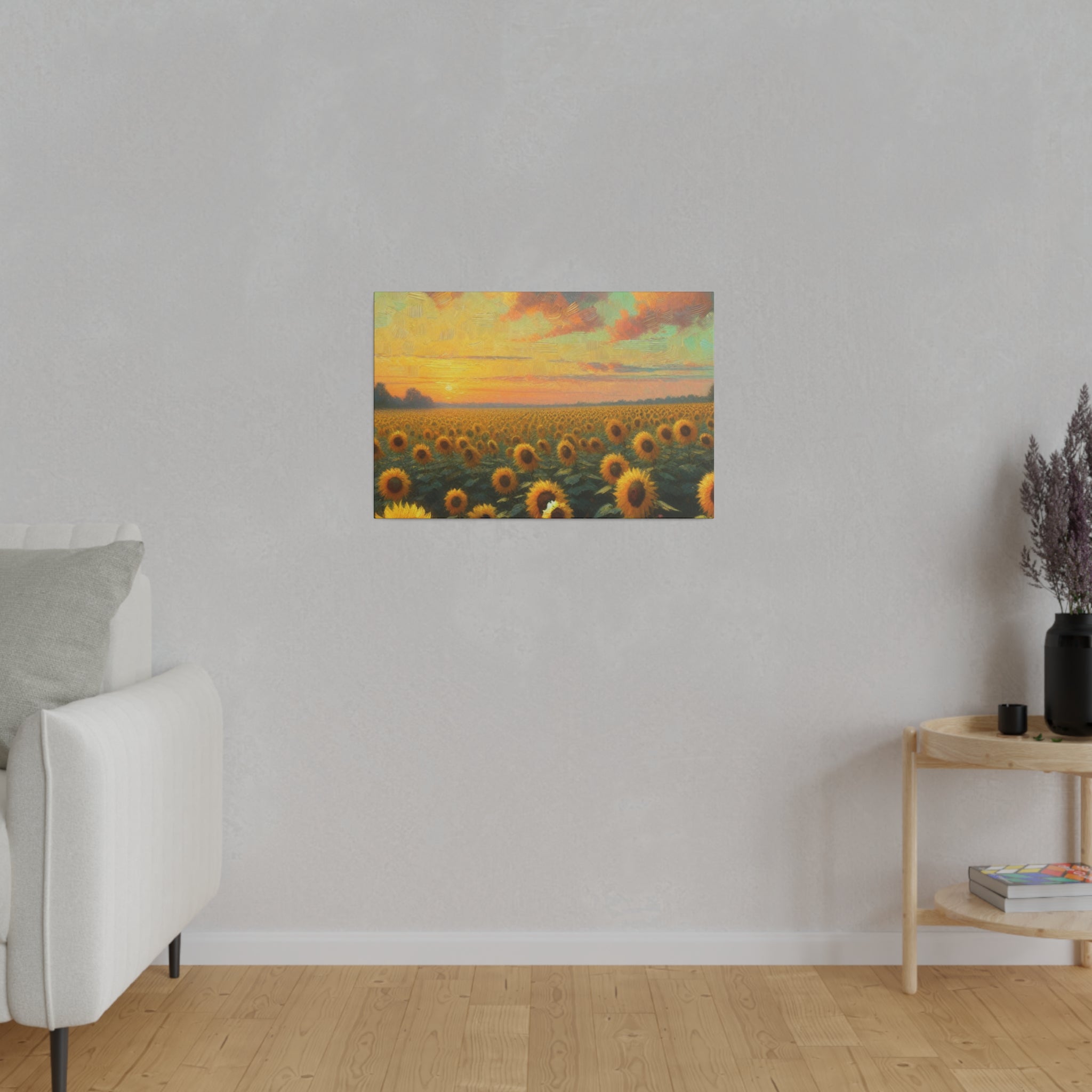 Sunflower Scenery Floral Wall Art Sunflower Painting Canvas