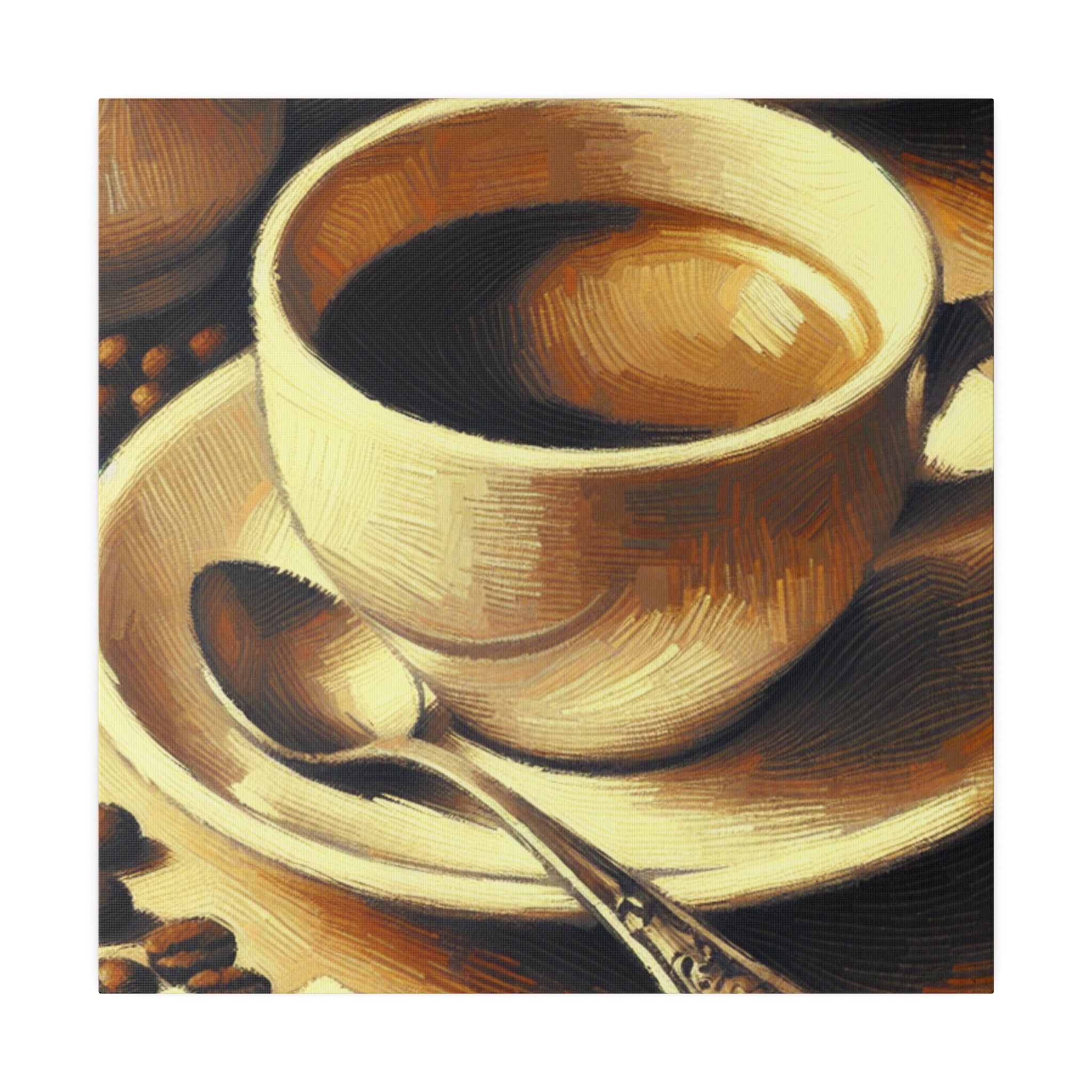 Rich Brown Aroma Impressionist Painting Coffee Painting Canvas