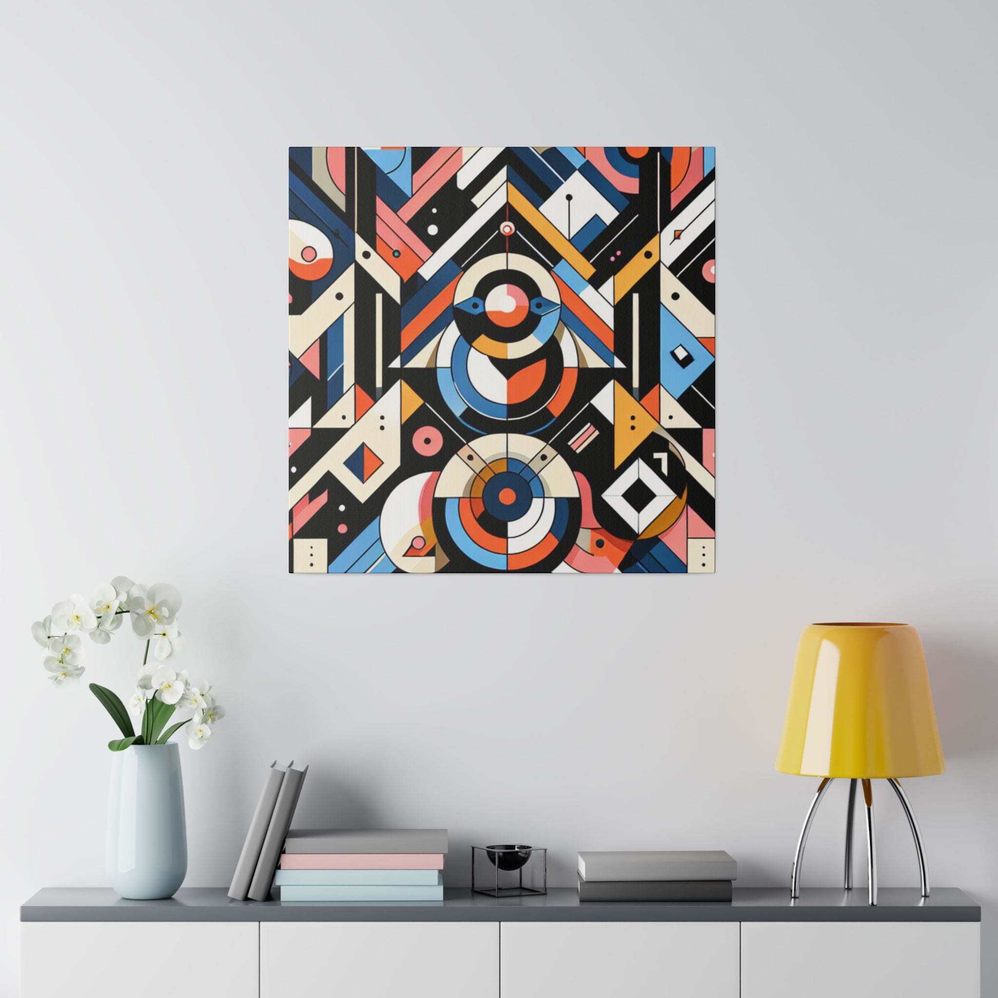 Confluence of Vibrant Symmetry Geometric Painting Canvas