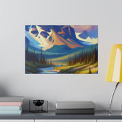 Serene Brilliance Mountain Landscape Painting Canvas