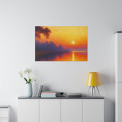 Sunrise Canvas Painting | Sunrise Over Water | Scenic Wall Art