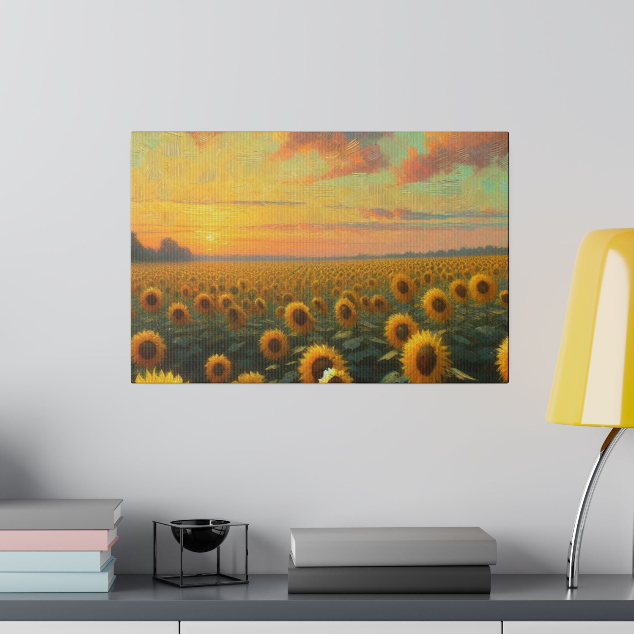 Sunflower Scenery Floral Wall Art Sunflower Painting Canvas