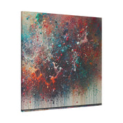 Spectrum Splatter Vibrant Red Blue Yellow Abstract Painting Canvas