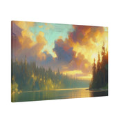 Serene Lakeside Whisper Lake Painting Canvas