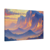 Impressionist Summit Serenity Mountain Landscape Painting Canvas