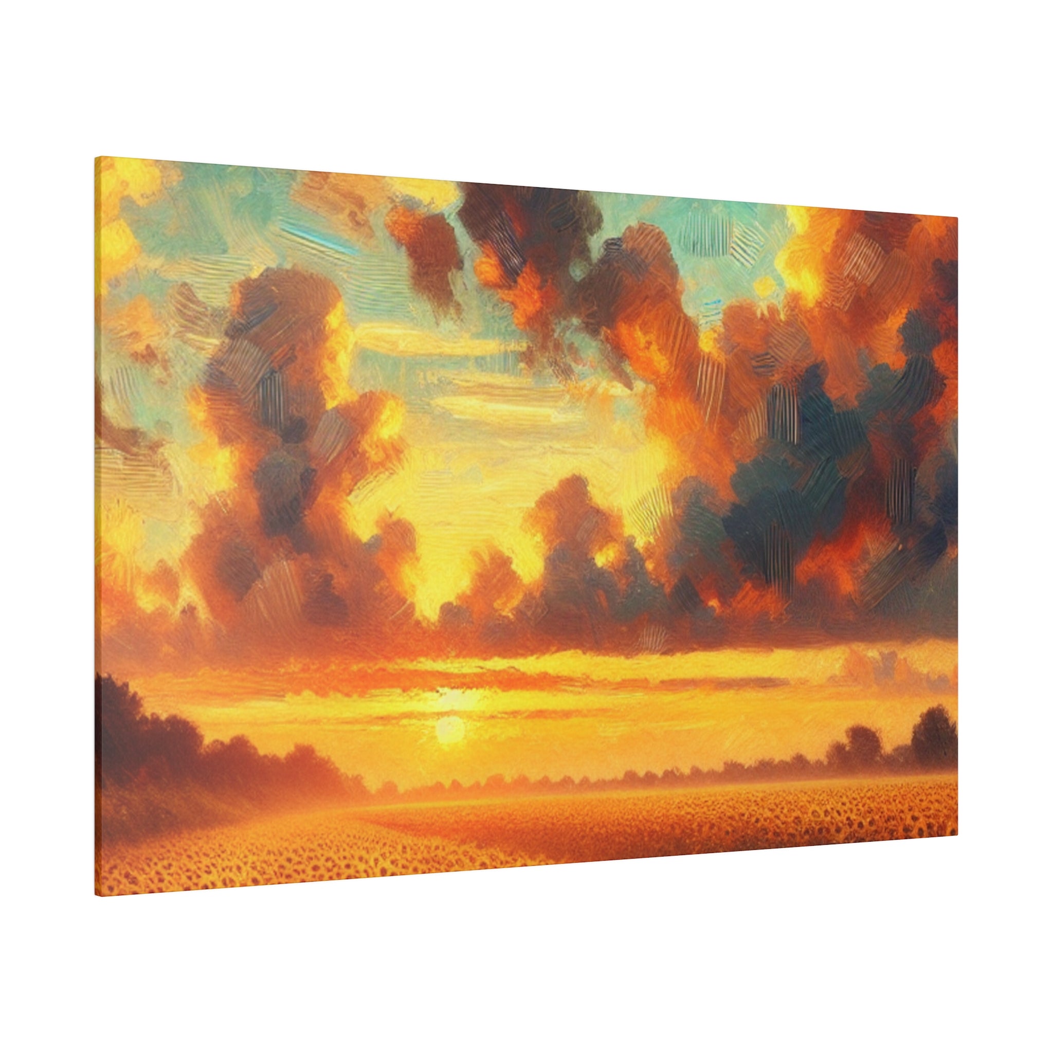 Endless Sunflower Serenity Floral Wall Art Sunflower Painting Canvas