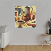 Coffee Brush Strokes Impressionist Artwork Coffee Painting Canvas