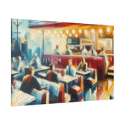 50s Nostalgic Diner Charm Diner Painting Canvas