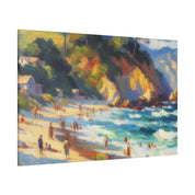 Shoreline Cliffs Impressionist Beach Painting Canvas