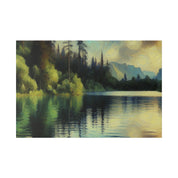 Serene Waterscape Reverie Lake Painting Canvas