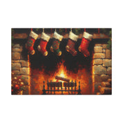 Holiday Fireplace Glow Canvas