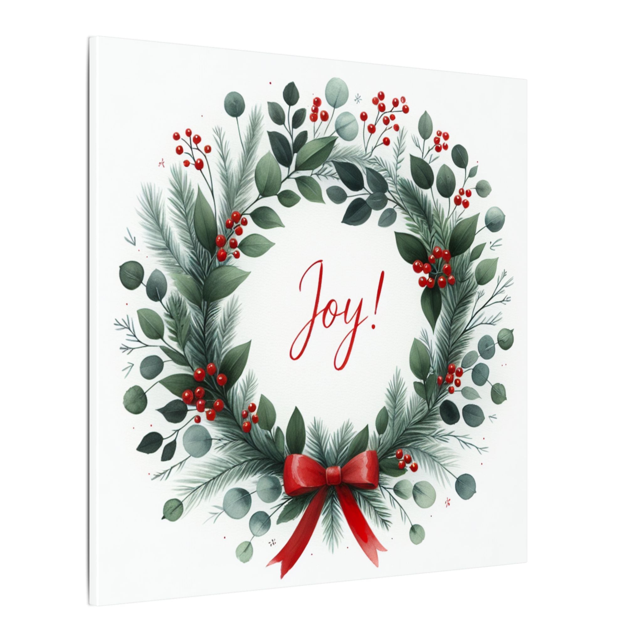 Joy Christmas Wreath Canvas