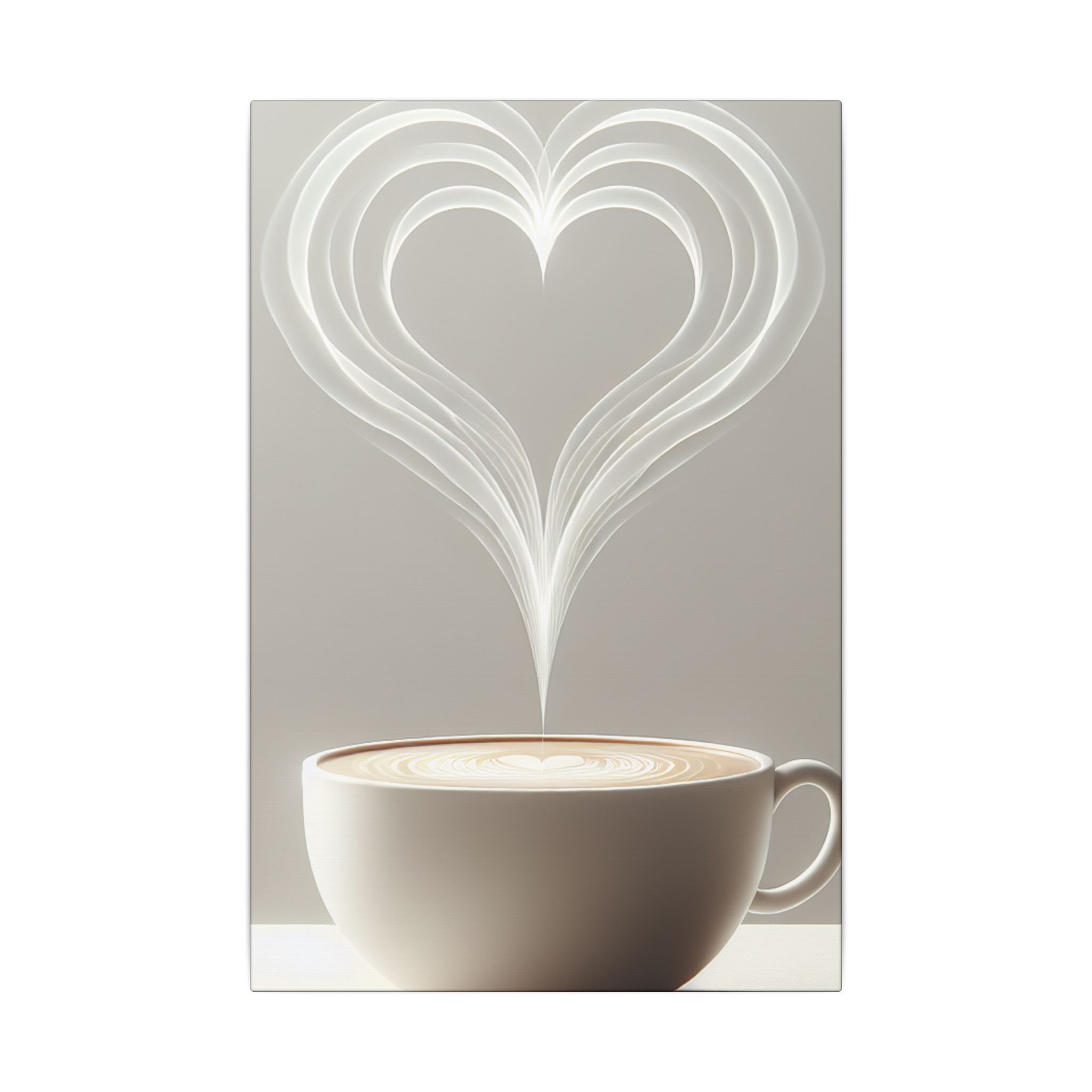 Coffee Steam Heart Canvas