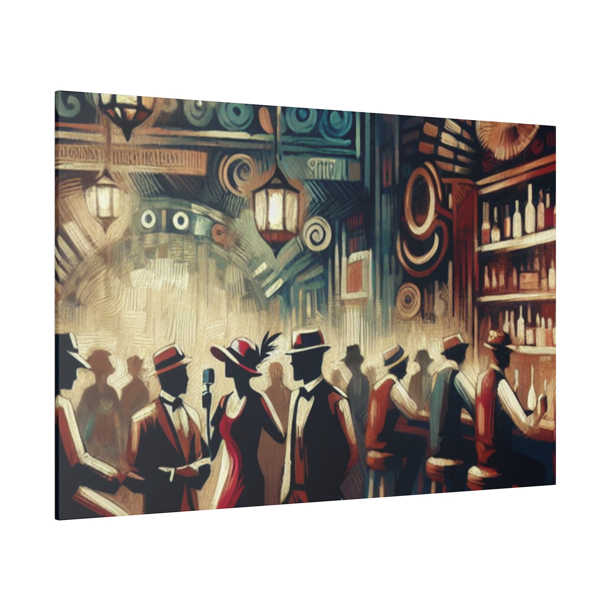 Velvet Jazz Secrets Retro Speakeasy Bar Art Canvas